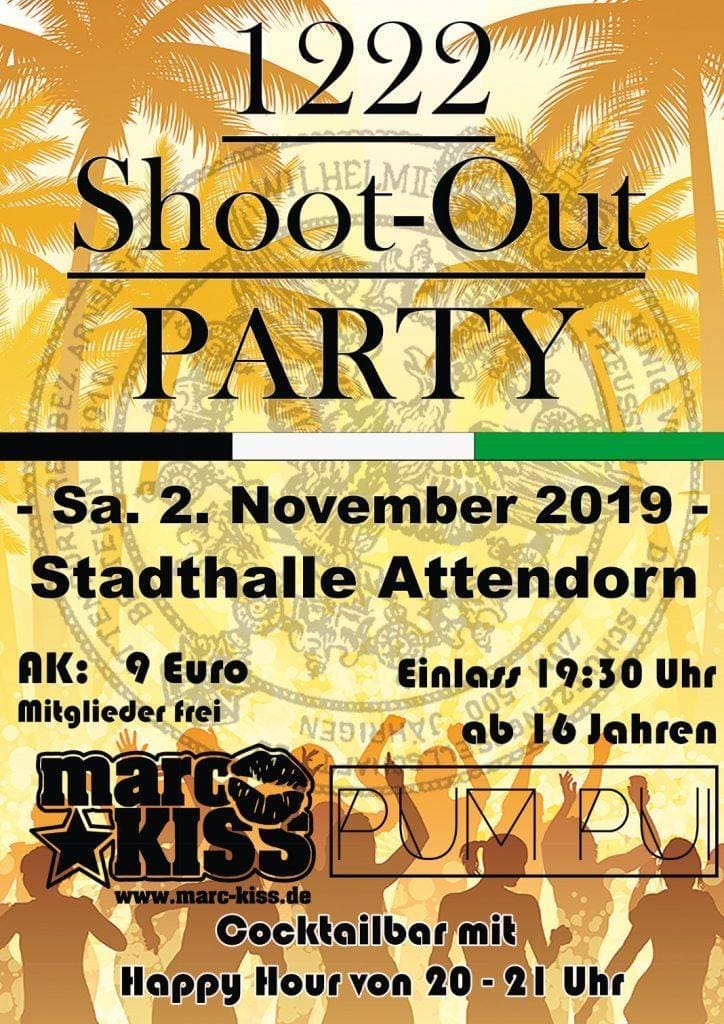 Schützengesellschaft Plakat Shoot Out Party 2019
