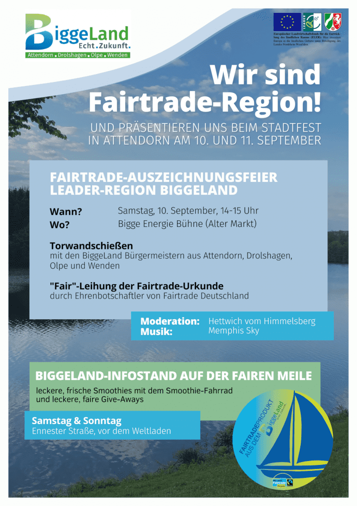 BiggeLand wird als Fairtrade-LEADER-Region ausgezeichnet 1 plakat neu
