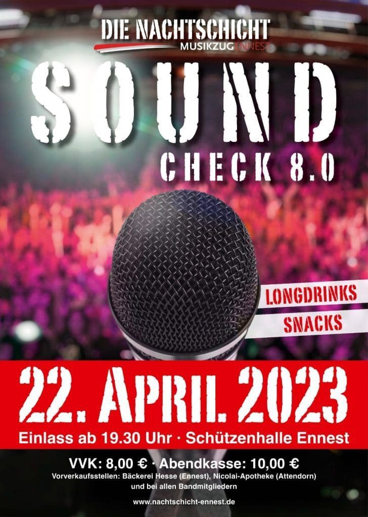 „Soundcheck 8.0“ mit Der Nachtschicht 1 plakat soundcheck 80